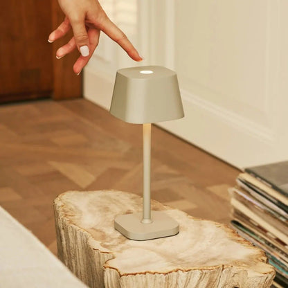 Tafellamp grijs metaal 12 cm Ø 30 cm hoog dimbaar draadloos