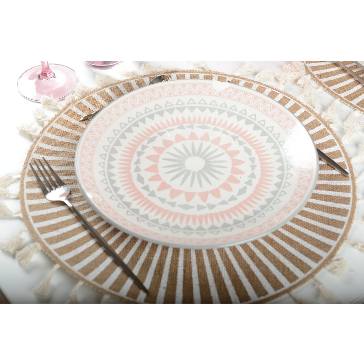 Bord 28 cm keramiek roze