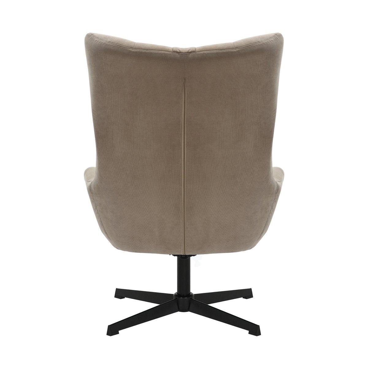 Fauteuil met kruk corduroy bruin 82x85x106 cm