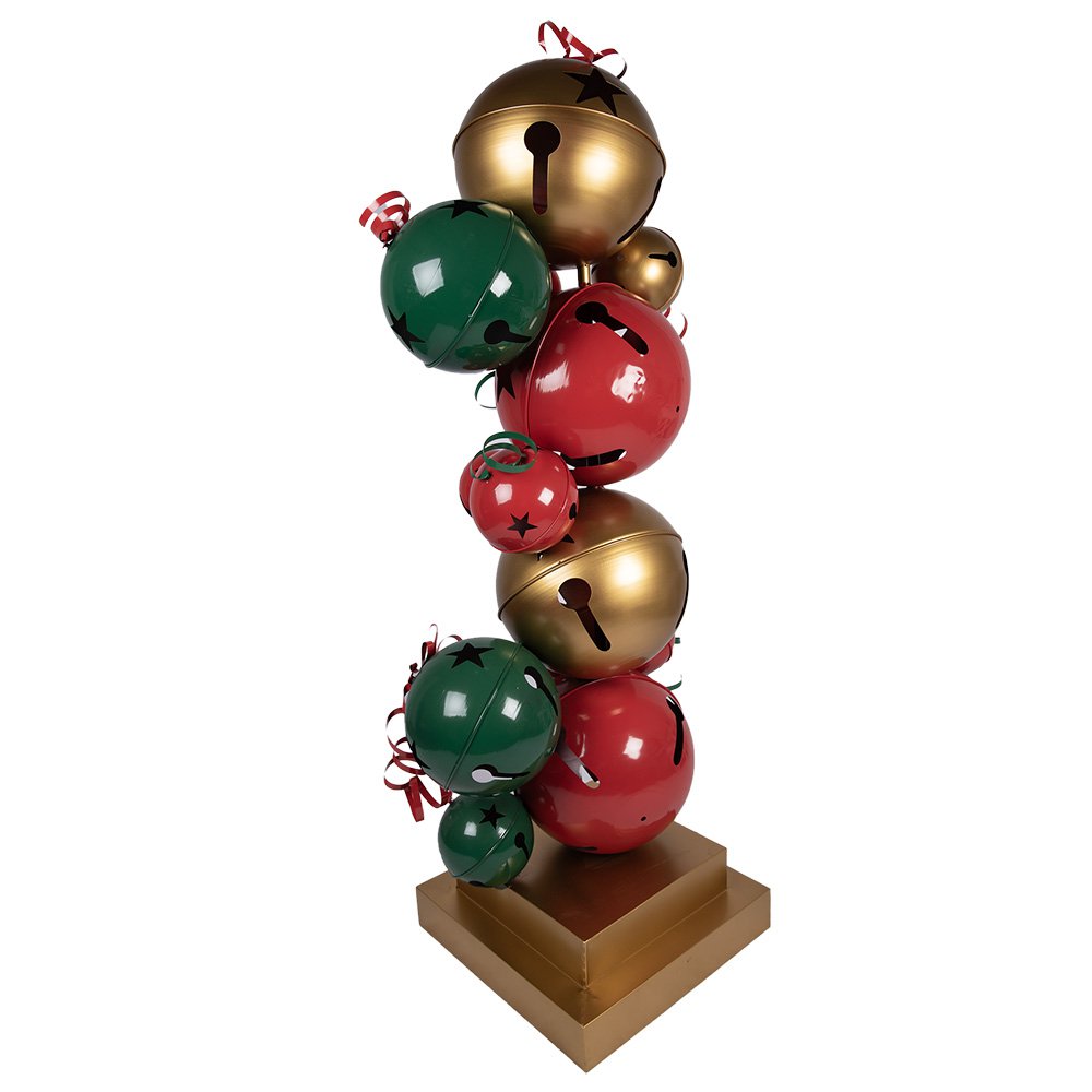 Kerstdecoratie beeld 185 cm rood groen metaal