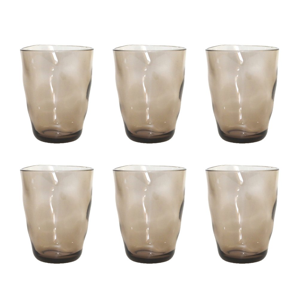 Waterglazen set van 6 bruin acryl