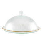 Glazen taartstolp 32x32x17cm met gouden randen
