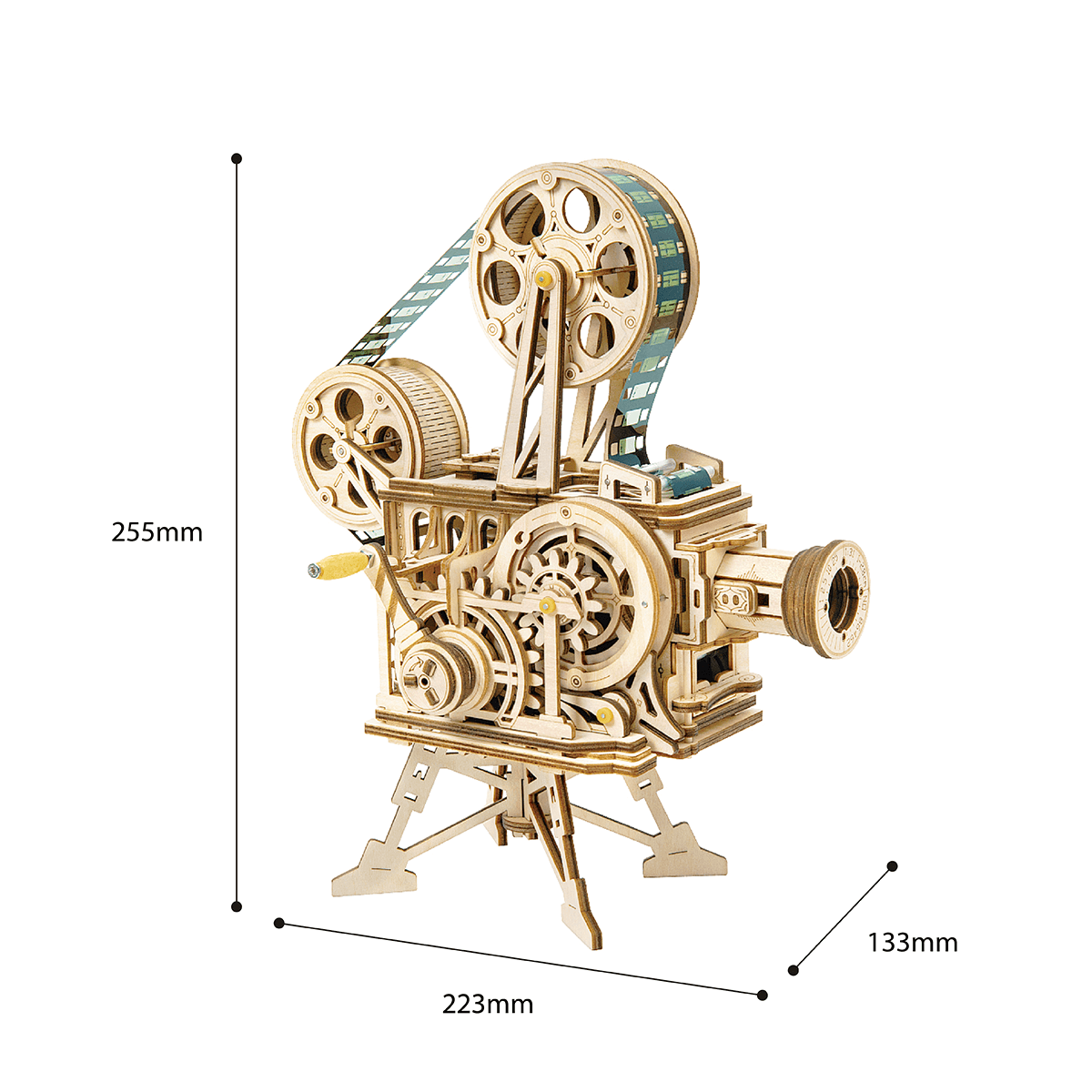 Houten 3D puzzel filmprojector 25.5x13.3x23.3 cm