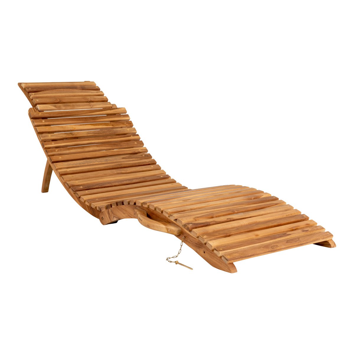 Ligstoel teak 160x50x25 cm natuurlijk