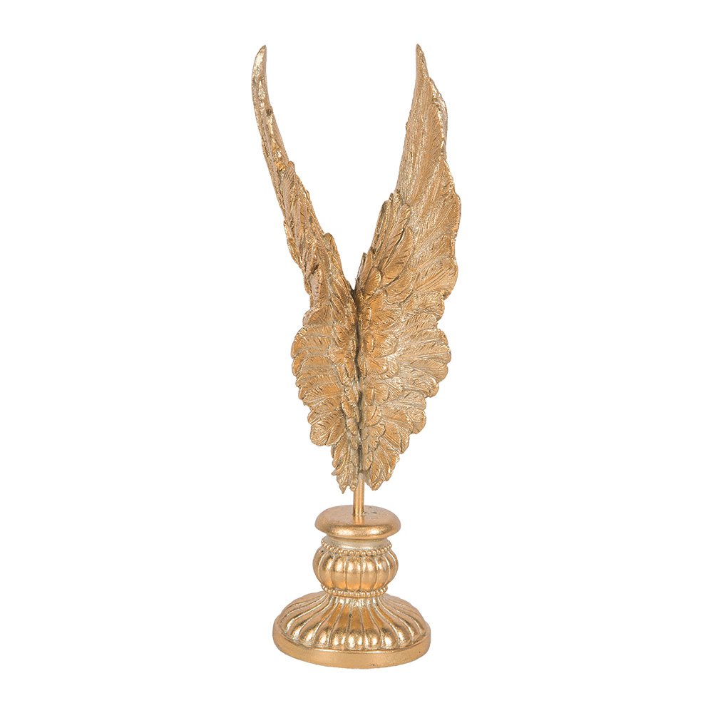 Decoration Sculpture Wings 10x10x33 cm Gold-coloured Plastic