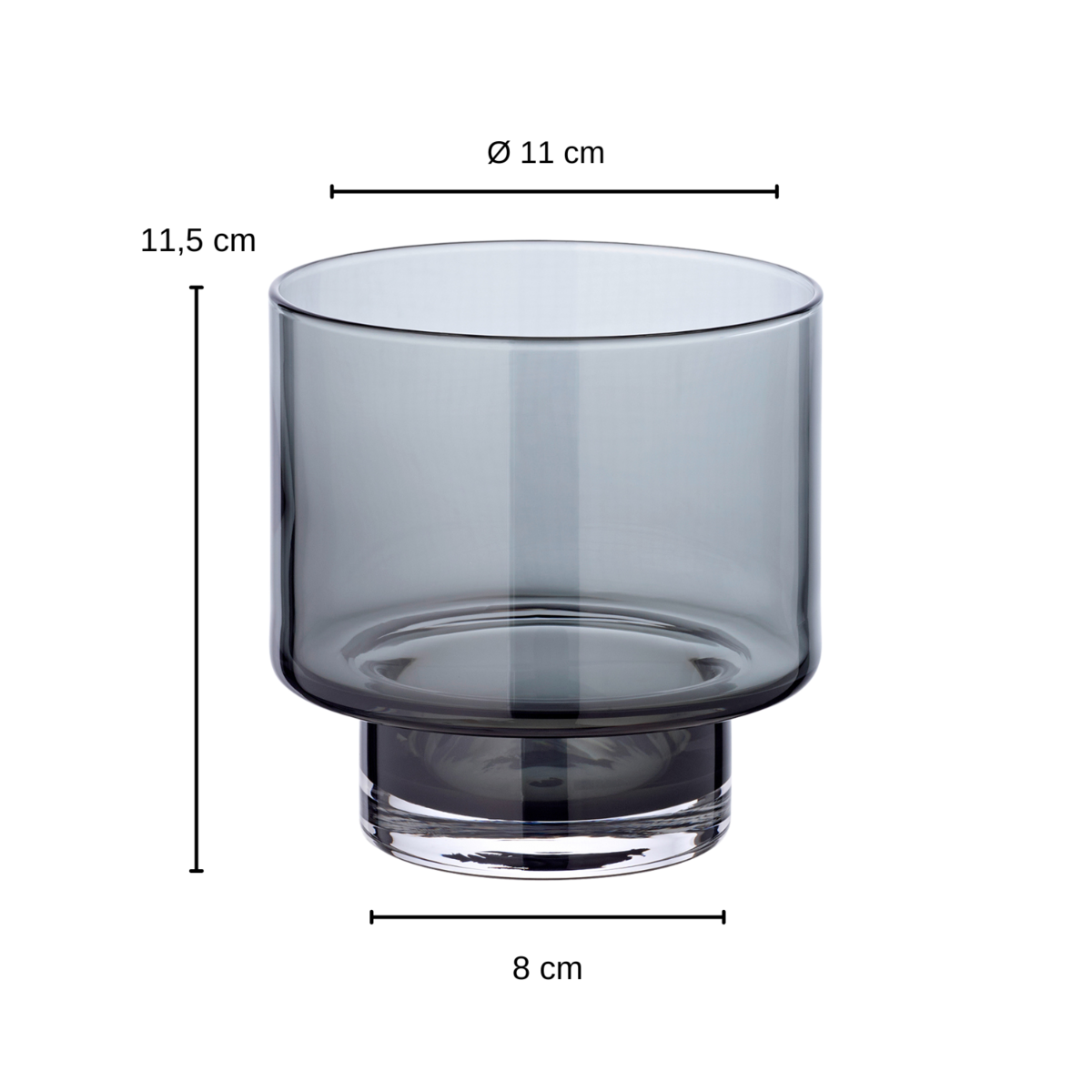 Set van 2 lantaarns glas ø 11 cm grijs zilver