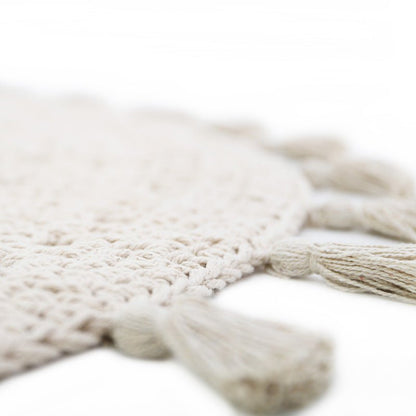 NILA ECRU crocheted children's rug
