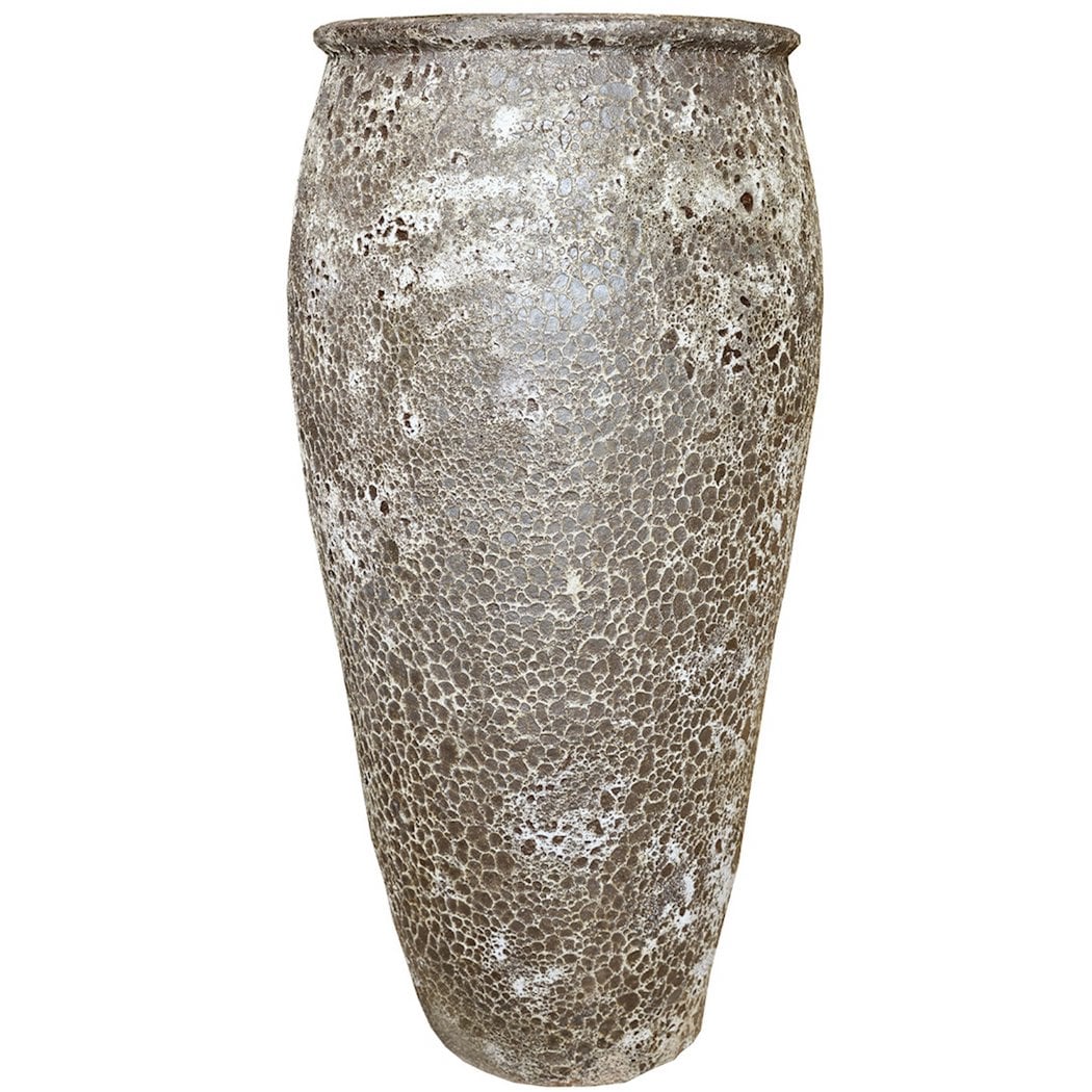 Plantenpot keramiek 58x58x120 cm grijs beige