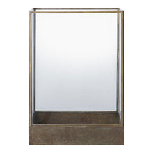 Lantaarn 15x25x36,5 cm metaal glas messing look