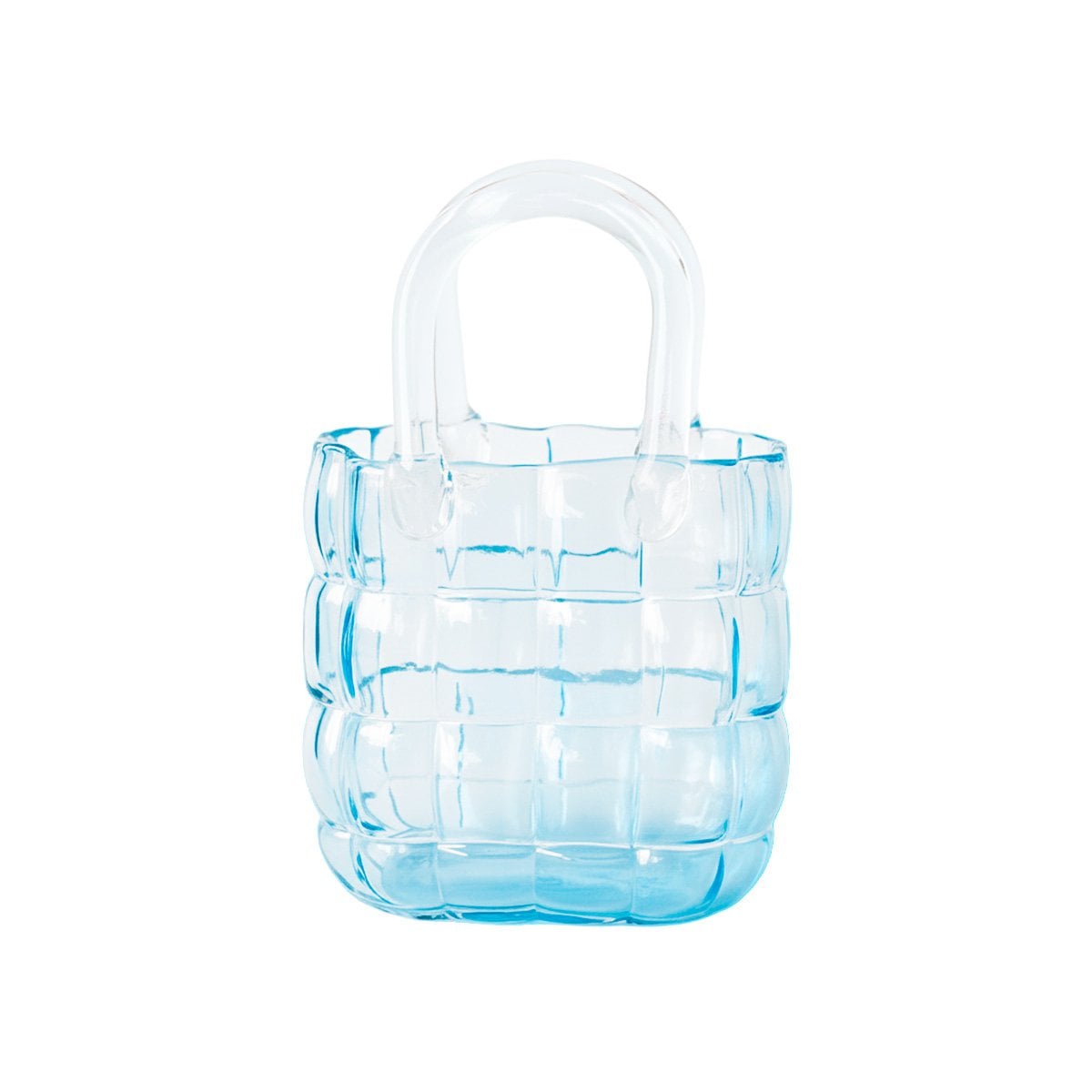 Vaas handtas 19x10x27 cm glas blauw