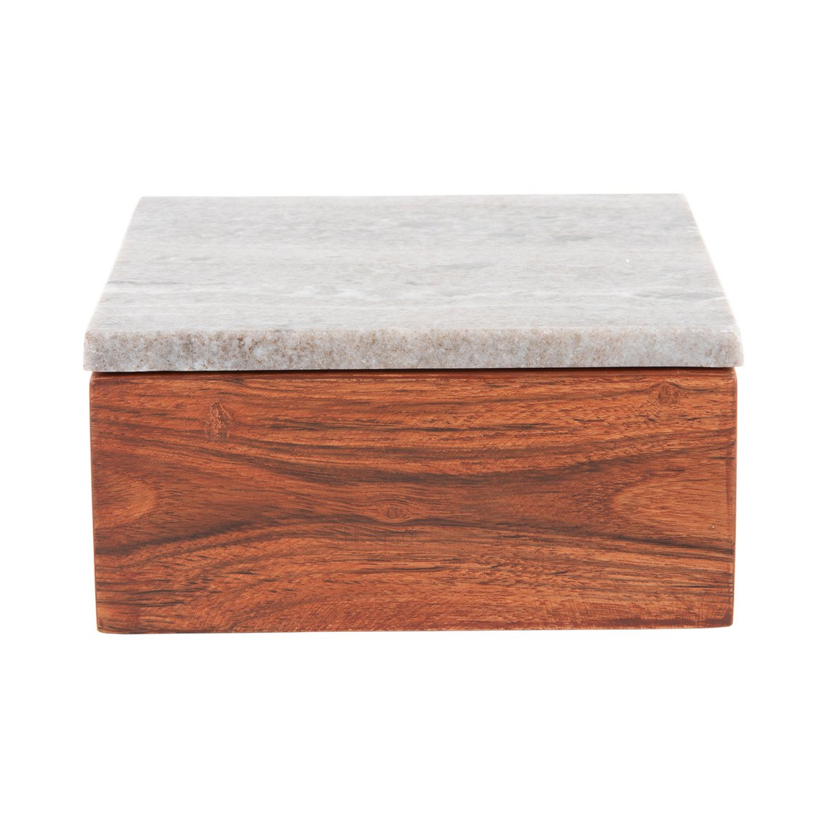 Opbergdoos acacia 15x8x15 cm hout marmer