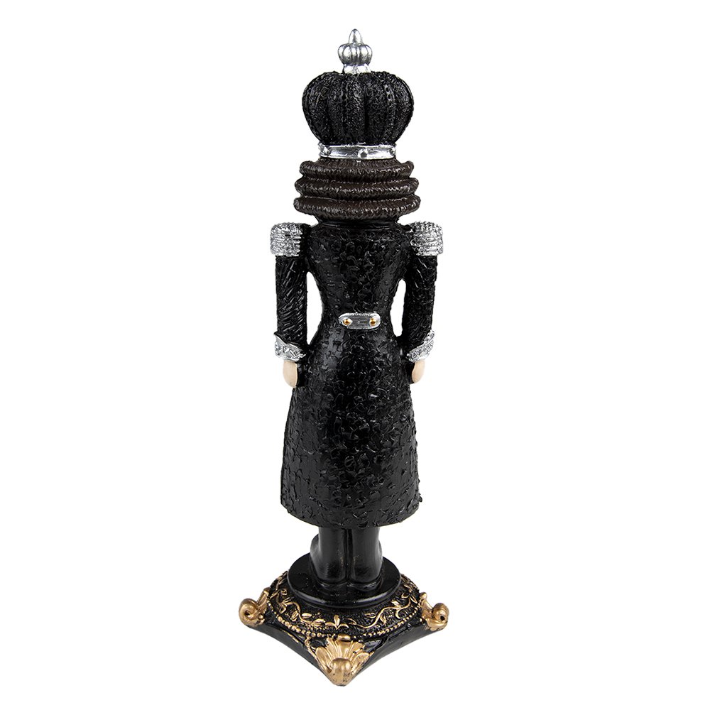 Notenkraker decoratie 24 cm zwart wit zilver