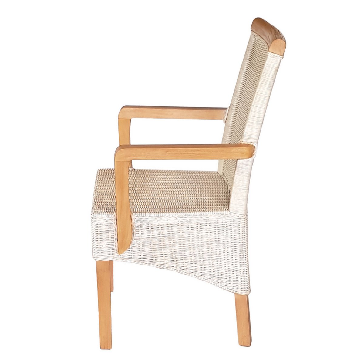 Eetkamerstoelen Set Van 2 Met Armleuningen Rattan Wit Perth