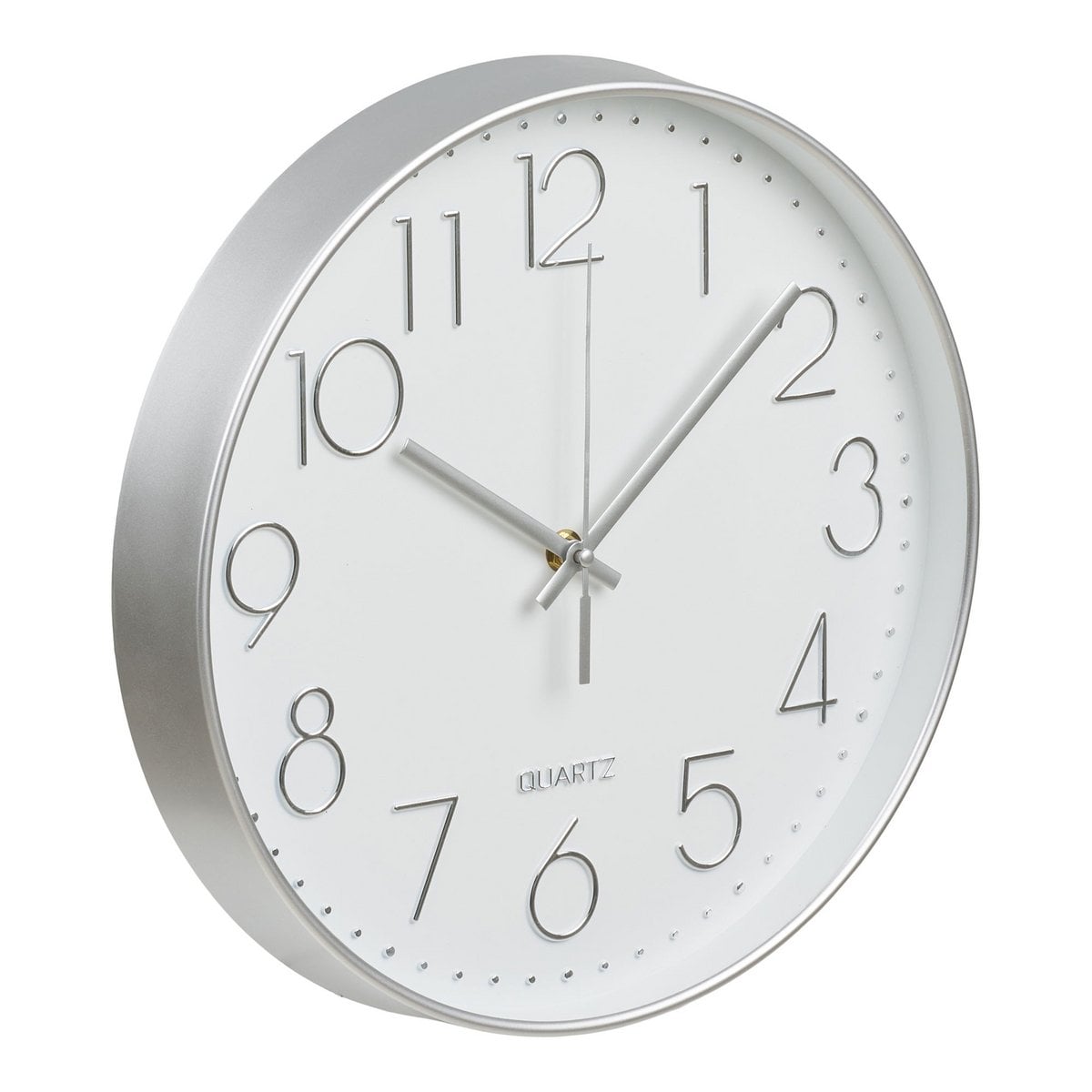Wandklok 30 cm zilver stil uurwerk