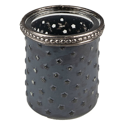 Tealight holder Ø 6x7 cm Grey Glass Tealight holder