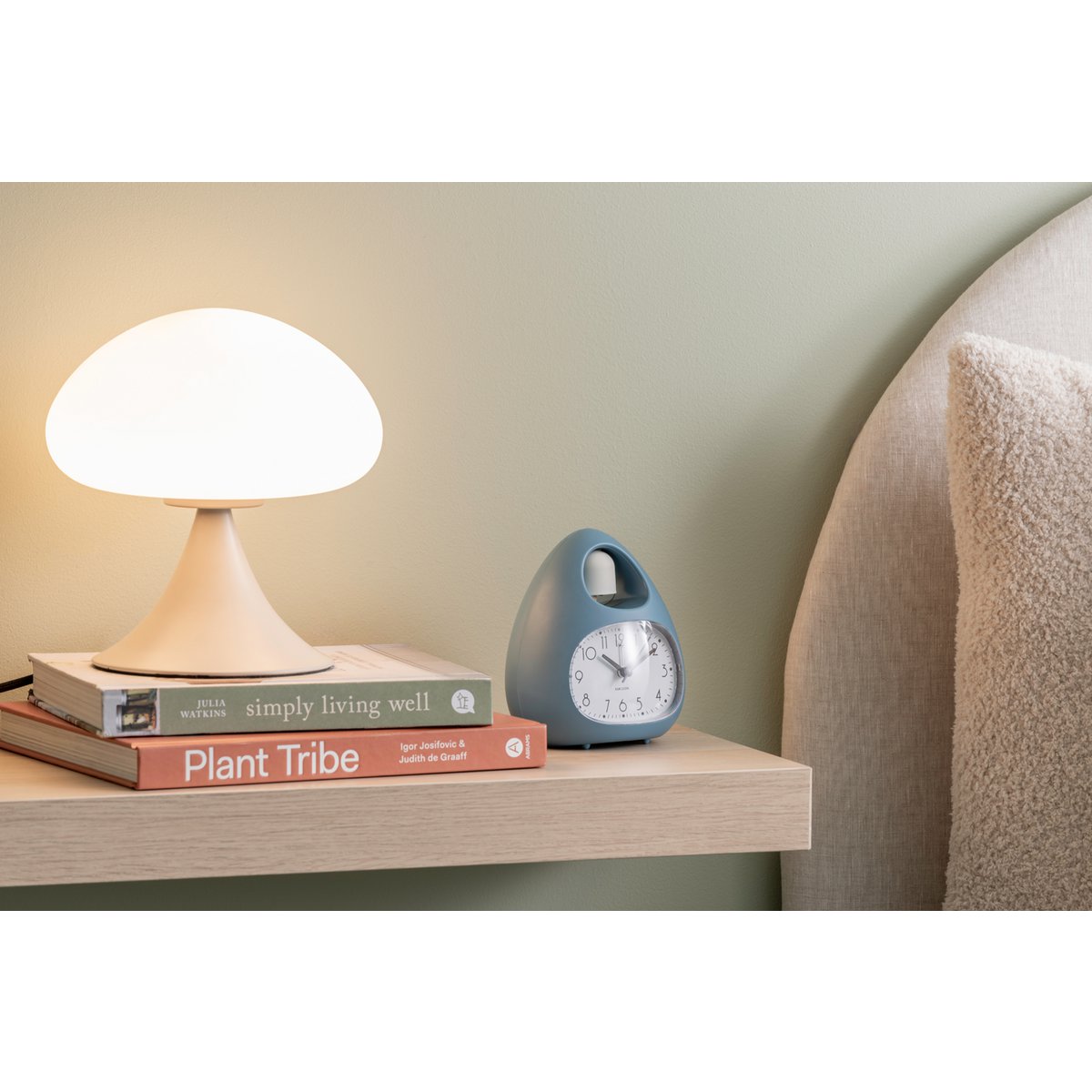 Tafellamp paddestoel 20 cm grijs glas