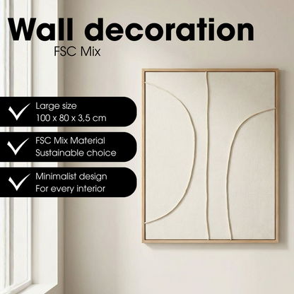 Wanddecoratie 100x80x3.5 cm beige polyester