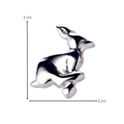 Kaarsenpinnen konijn 4 cm aluminium zilver 4 stuks
