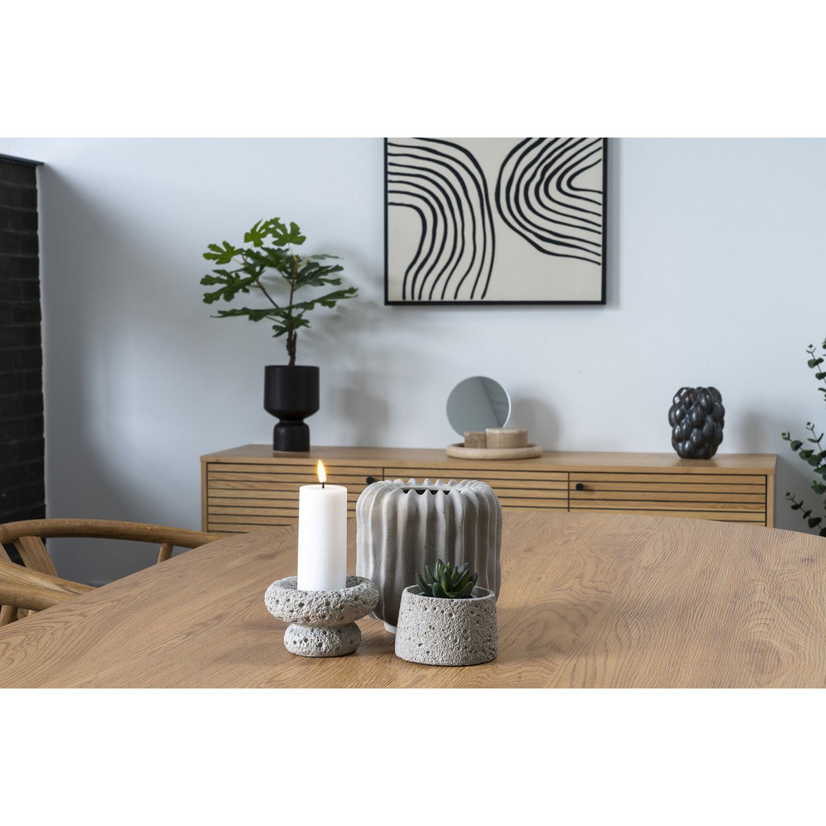 Bloempot keramiek ø15x23,5 cm zwart