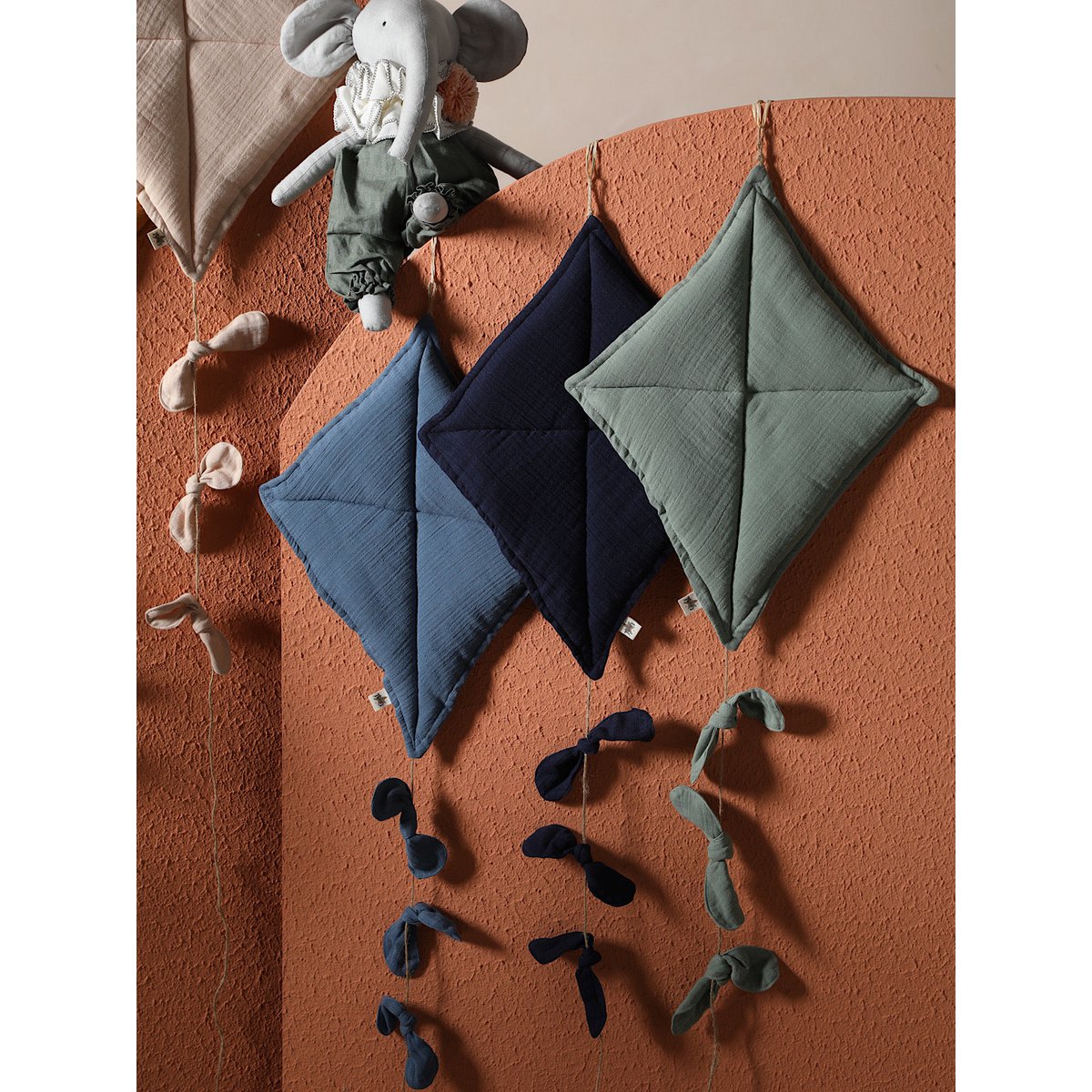 Wanddecoratie KITE 40x33 cm mosselin jute