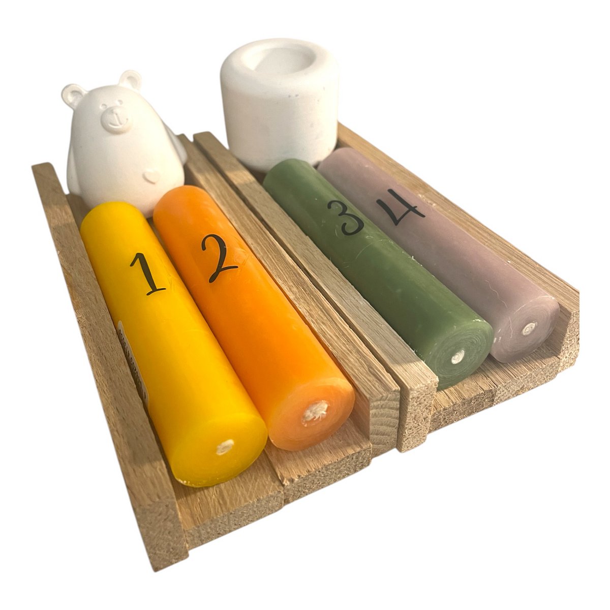 Adventskaarsenset 4x taperkaarsen 16 cm
