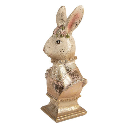 Decoratie Beeld Konijn 16x11x31 cm Beige Kunststof