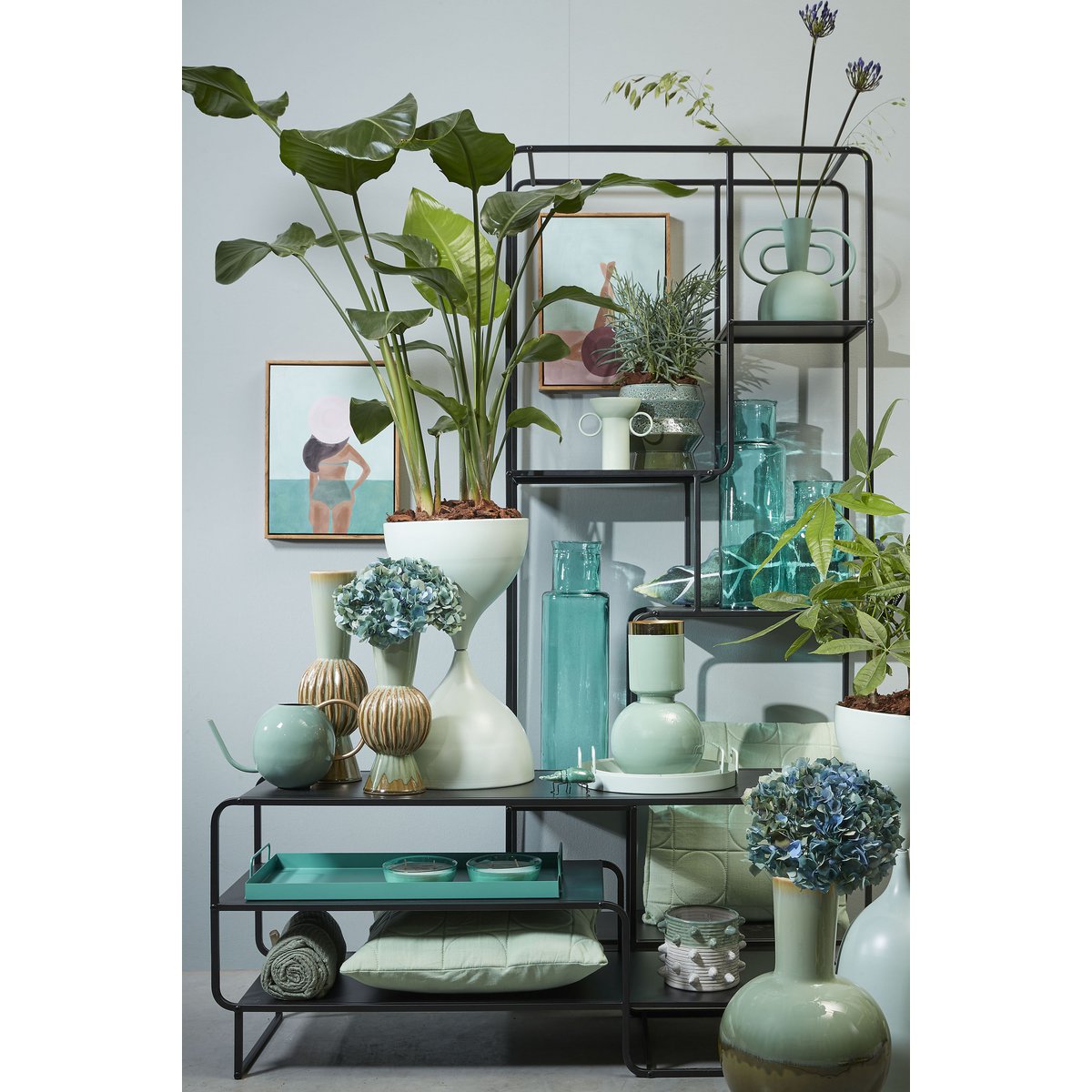 Open kast metaal zwart 76x30x178 cm