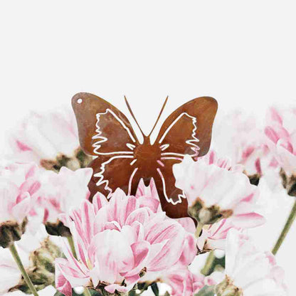 Decoratieve vlinder roest 12x12 cm
