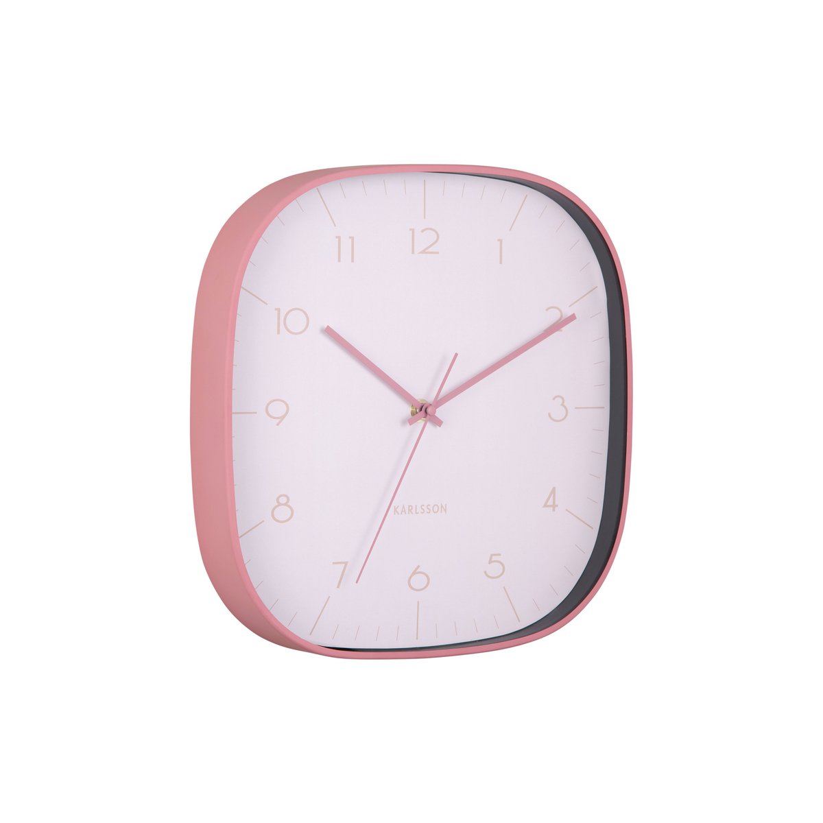 Wandklok 29x29 cm aluminium roségoud