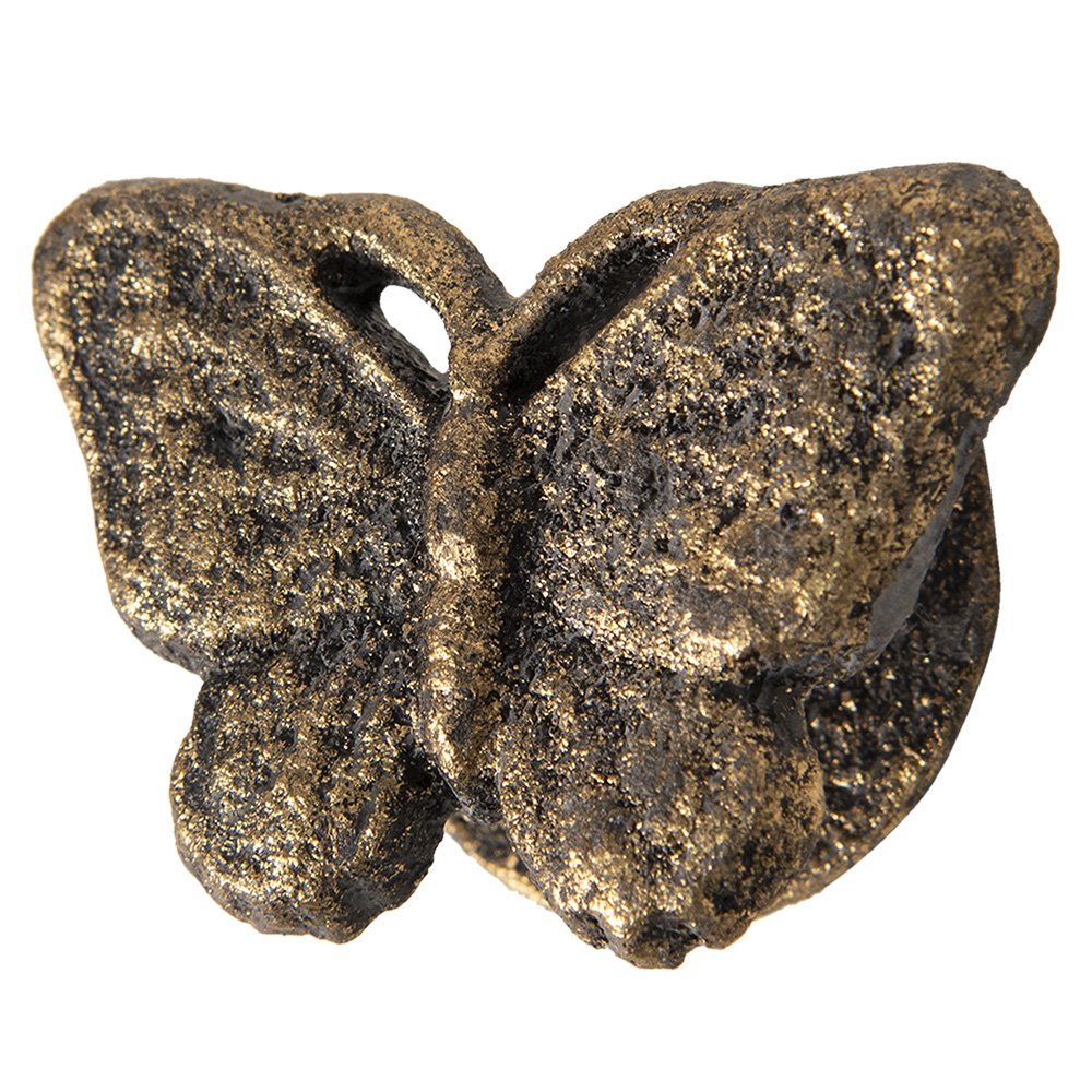 Door Knob Butterfly 8 cm Gold-colored Iron Furniture Knob