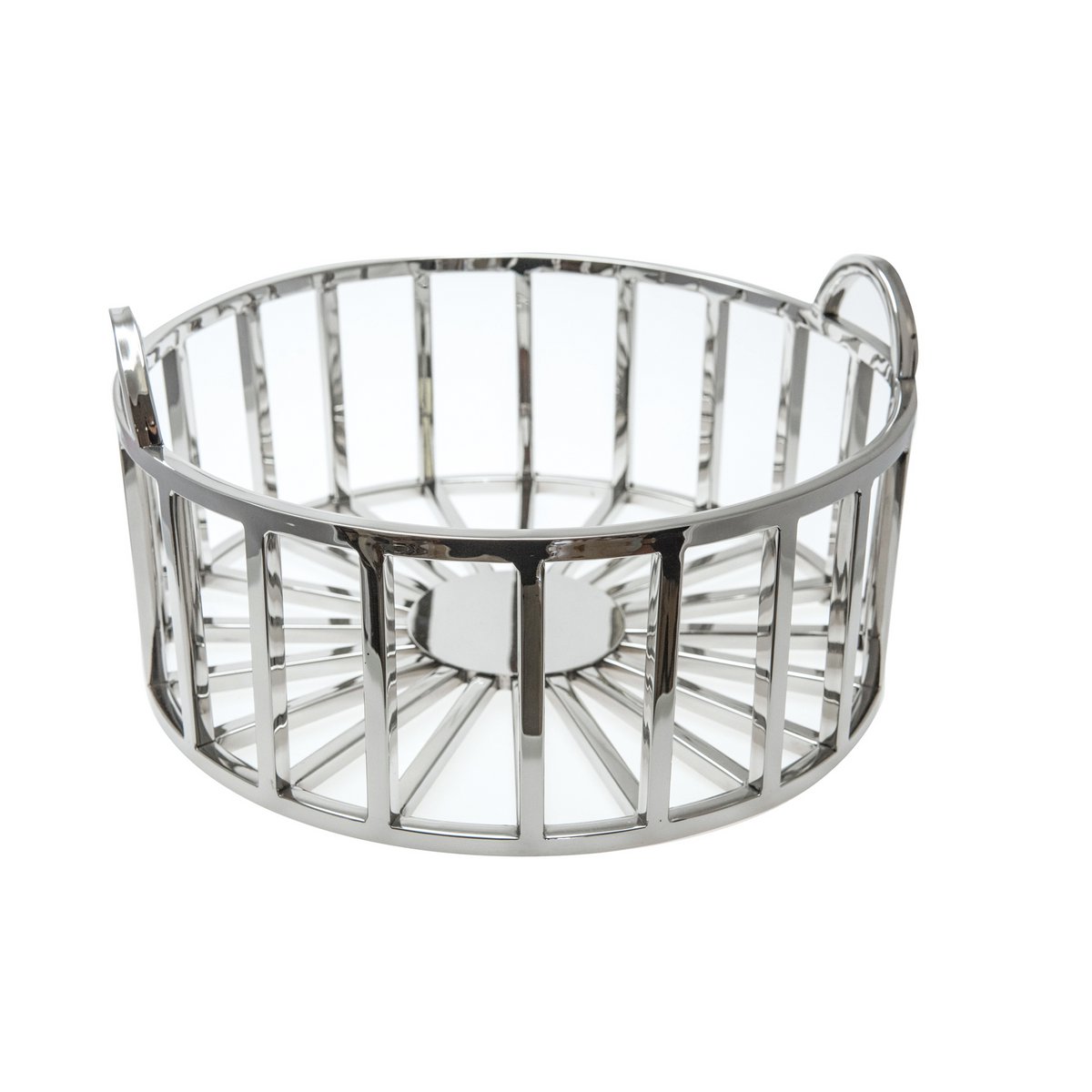 Fruitschaal rond zilver 35x35x18 cm
