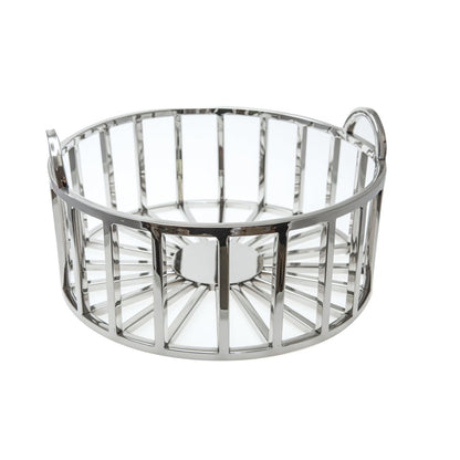 Fruitschaal rond zilver 35x35x18 cm
