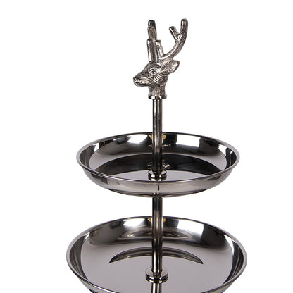 Etagère 3 laags Ø 26x48 cm aluminium zilverkleurig
