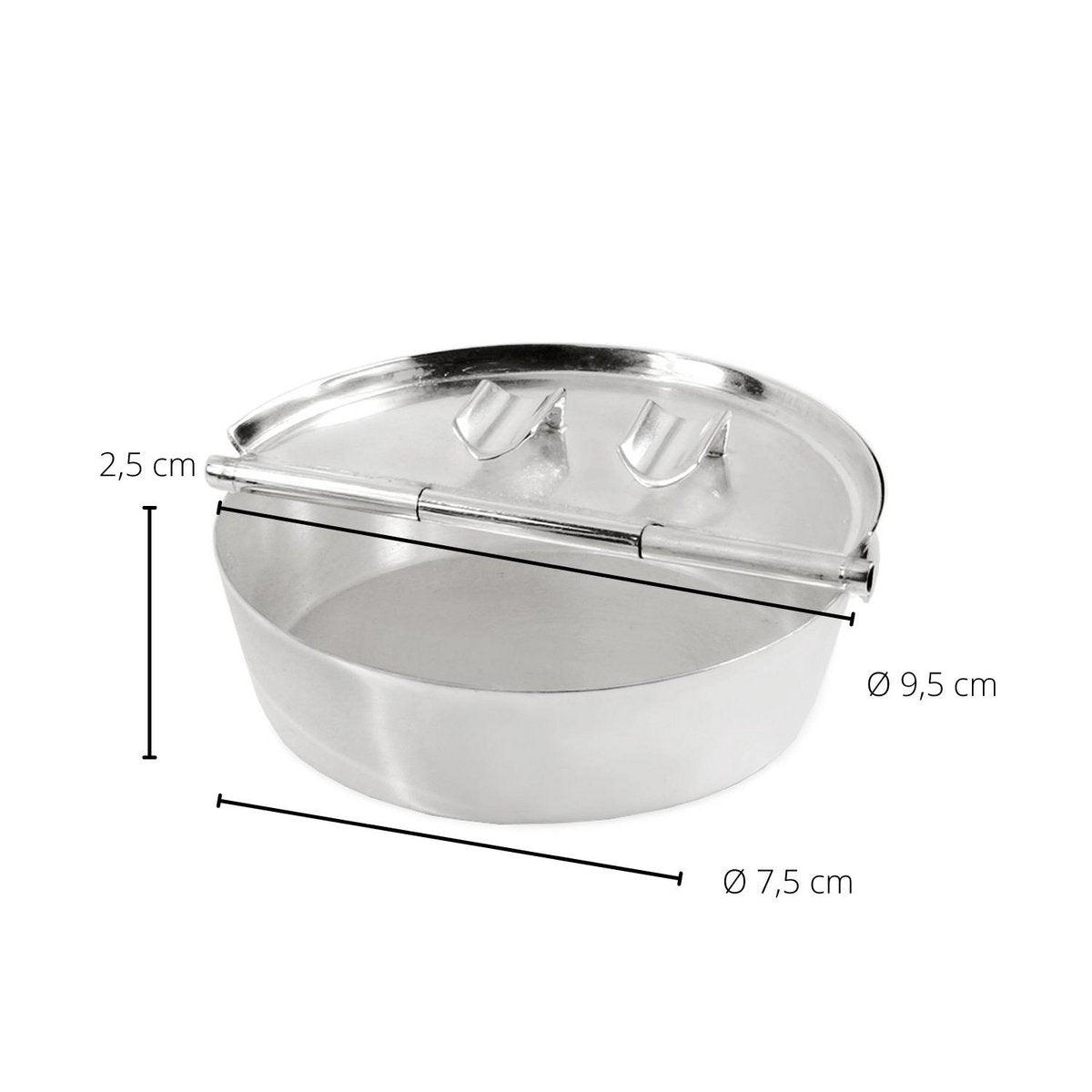 Asbak opvouwbaar verzilverd Ø10 cm