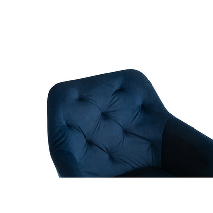 Fauteuil draaibaar blauw fluweel 61x62x85 cm