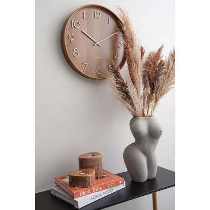 Wandklok 40 cm notenhout bruin