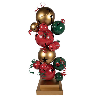 Kerstdecoratie beeld 185 cm rood groen metaal