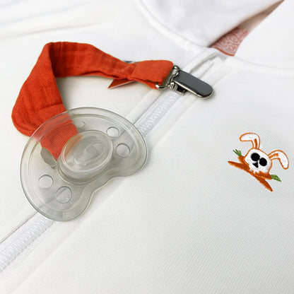 Organic Cotton Pacifier Clip Teddy Strawberry