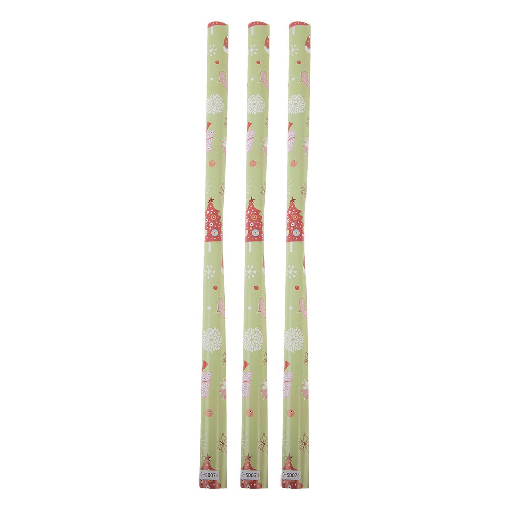 Inpakpapier 3 rollen 50x75 cm groen