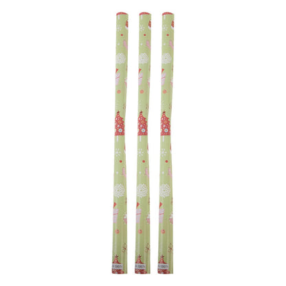 Inpakpapier 3 rollen 50x75 cm groen