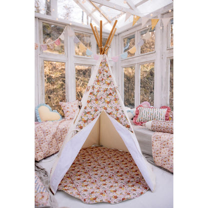 Decoratief Kussen Spring Garden Bloemenmotief Met Gele Ruche