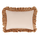 Decorative velvet cushion with ruffle "Cappuccino"