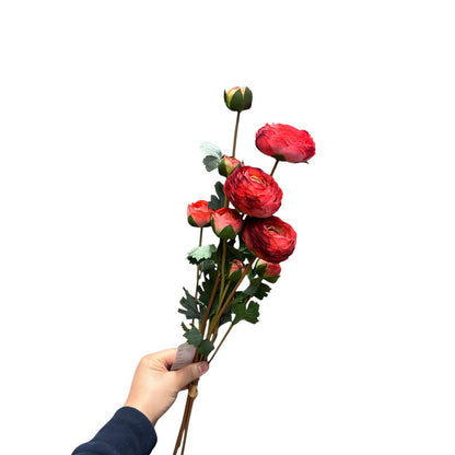 Kunstbloemen boeket ranonkels 55 cm rood