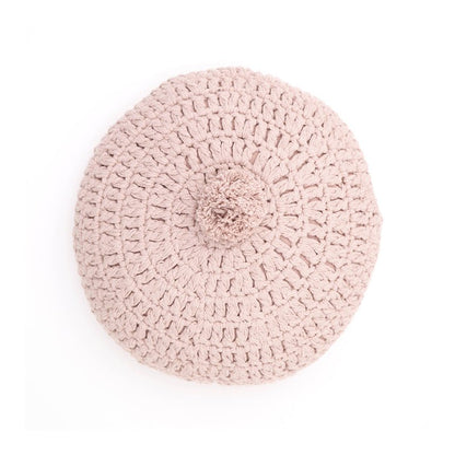 LENKA ROSE NUDE round crocheted cushion