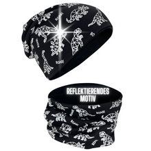 Kinderreflector Muts En Loop Kleurige Sjaal Met Dino Skelet