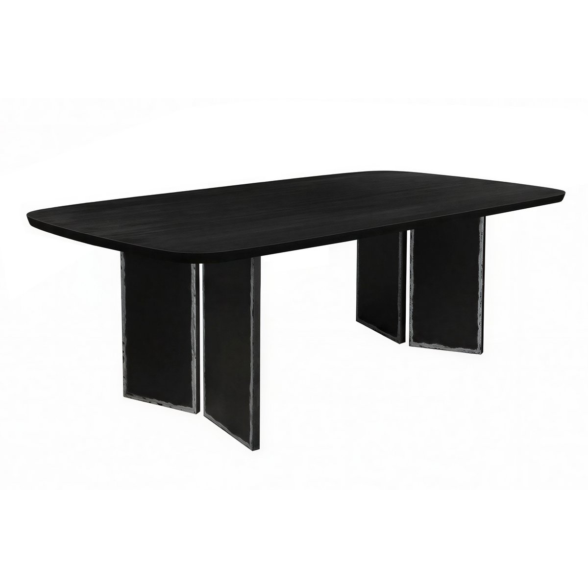 Eettafel 180x90x76 cm massief mangohout zwart