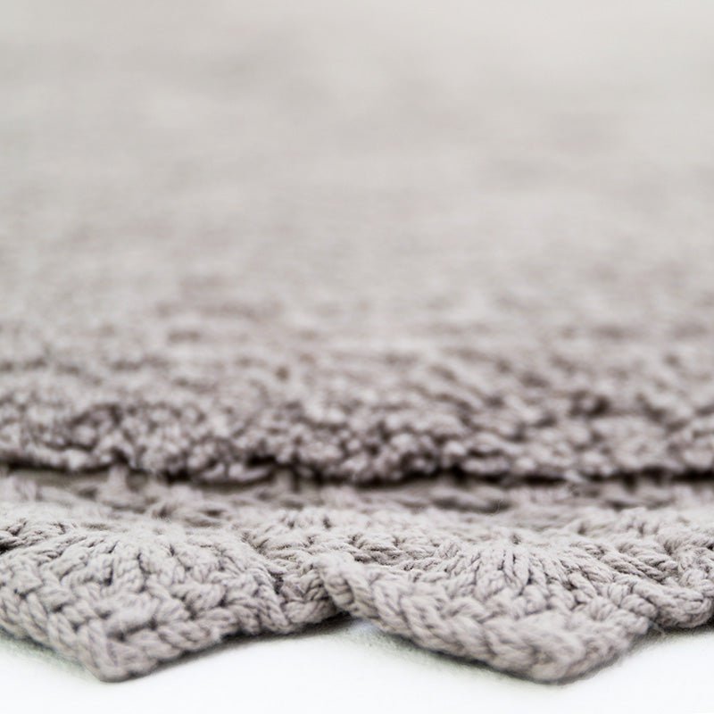 Vloerkleed rond 110 cm grijs katoen