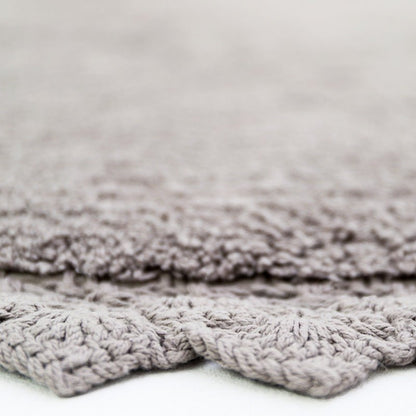 Vloerkleed rond 110 cm grijs katoen