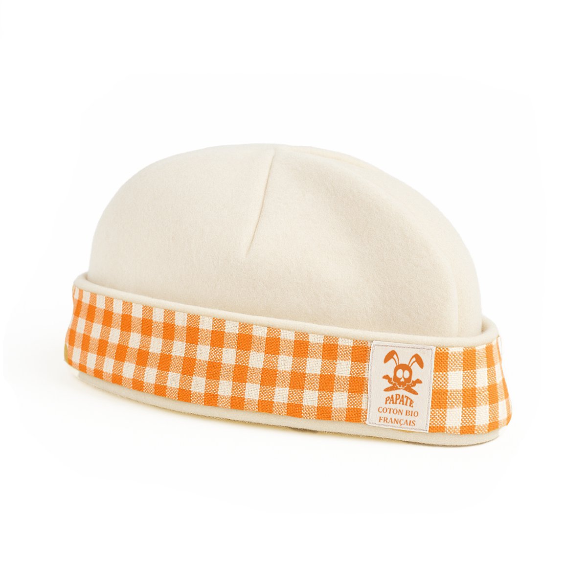 Babymuts biologisch katoen wit gingham
