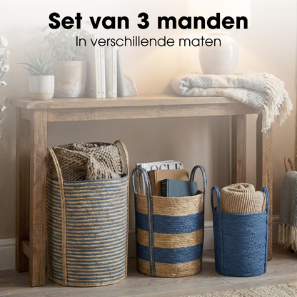 Plantenmand set blauw 3 stuks Ø29-35 cm